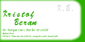 kristof beran business card