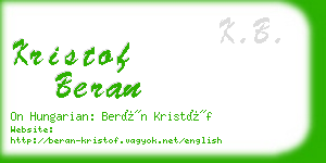 kristof beran business card